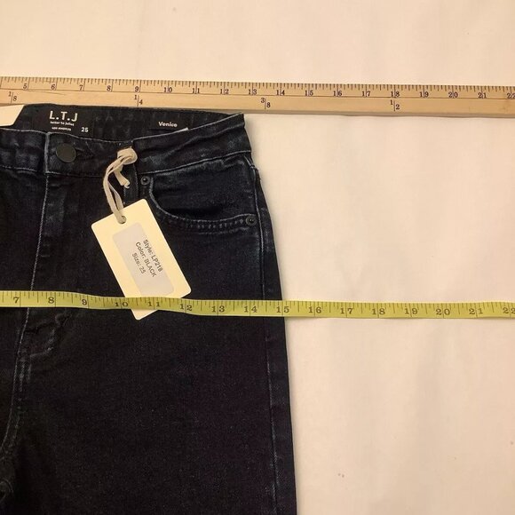 New LTJ Letter to Juliet Venice Jean Womens Size 25 Black High-Rise Straight Leg - Picture 6 of 10